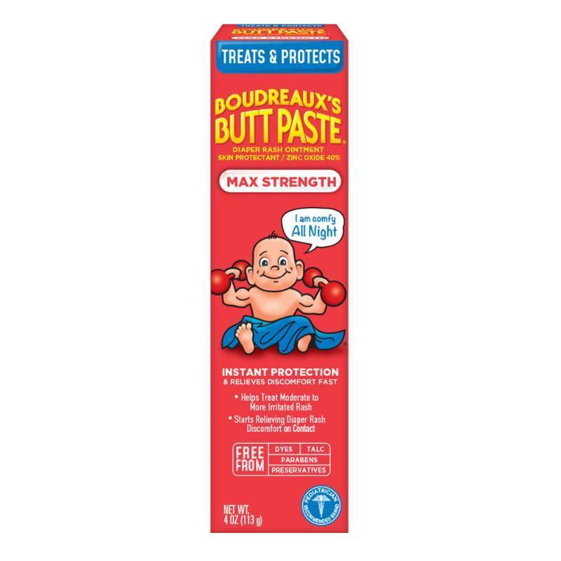 lot 4889 image: Boudreauxs Butt Paste Max Strength Diaper Rash Cream for Baby, Ointment With Zinc Oxide, 4 oz Tube&nbsp