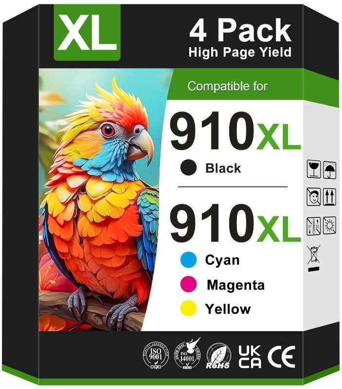 lot 1363 image: PROSWIFT 910XL Ink Cartridges for HP Printers Replacement for HP 910XL Ink Cartridges Combo Pack Work with OfficeJet Pro 8010e 8015e 8025e 8020e 8028e 8035e 8015 8020 Printer(4 Pack) - Retail $70