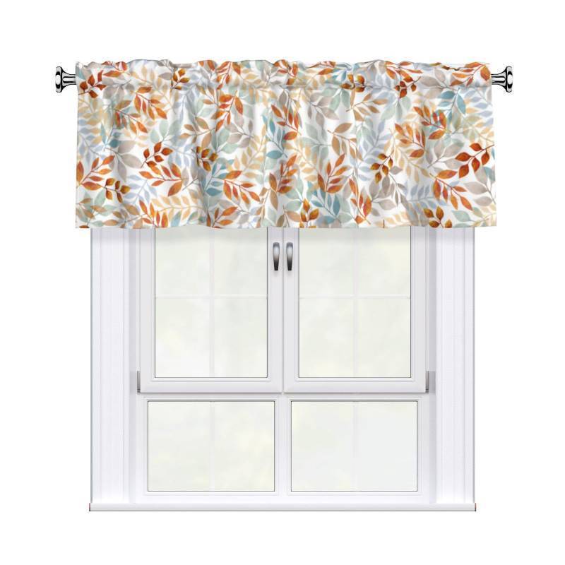lot 1411 image: Miaoquhe Autumn Leaves Short Curtains for Windows Thanksgiving Fall Harvest Drape for Bedroom 54x18,Orange Blue Watercolor Leaf Curtains Rod Pocket Valances for Home Decor