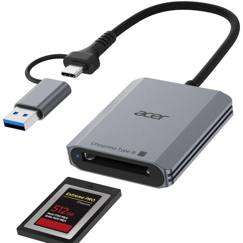 lot 1425 image: Acer CFexpress Type B Card Reader, 10Gbps USB 3.2 Gen 2 CF Express Type B Card Adapter Compatible with iPhone 171615, Laptop, MacBook NeoProAir, iPad, Android(CFexpress Type B Card ONLY) - Retail $24
