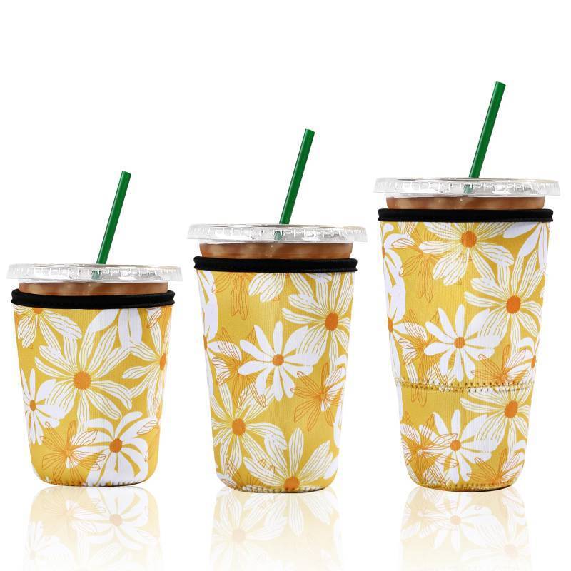 lot 1444 image: Cobetech Iced Coffee Sleeve Reusable, 3 Pack Neoprene Coffee Cup Sleeves for Cold Drinks, 16 to 32 Oz Insulated Iced Coffee Cup Sleeve, Can Cold Drink Sleeve for Iced Drinks Bar Accessories Essentials&nbsp
