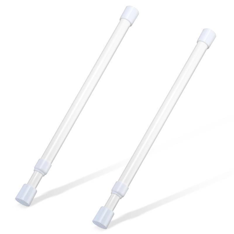 lot 1459 image: 2 Pcs Small Tension Rod 12-20 inch Spring Rod, Tension Rod Spring Tension Rod, Small Tension Curtain Rod, Short Thin Tension Rods, Mini Tension Rods for Closet, Cabinets, Cupboard, Drawers, White&nbsp