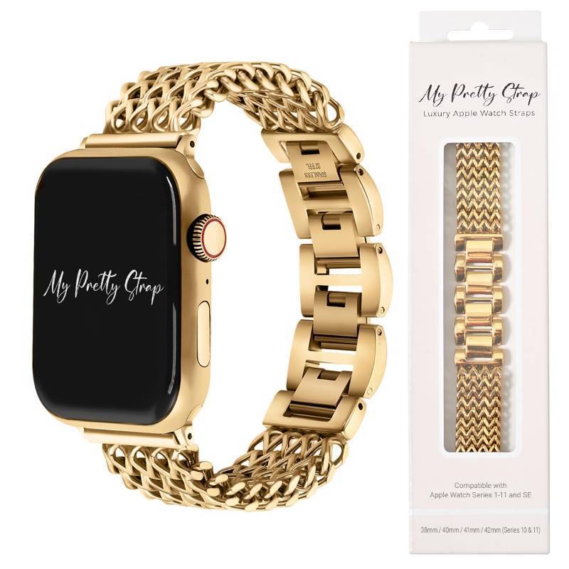lot 1474 image: My Pretty Strap Stainless Steel iWatch Band for Women Compatible with Apple Watch (38404142444549MM) Fits Wrists 4.9 to 6.3 Inches (125x160 mm) Easy Resizing- No Tool Needed- Mermaid - Retail $40