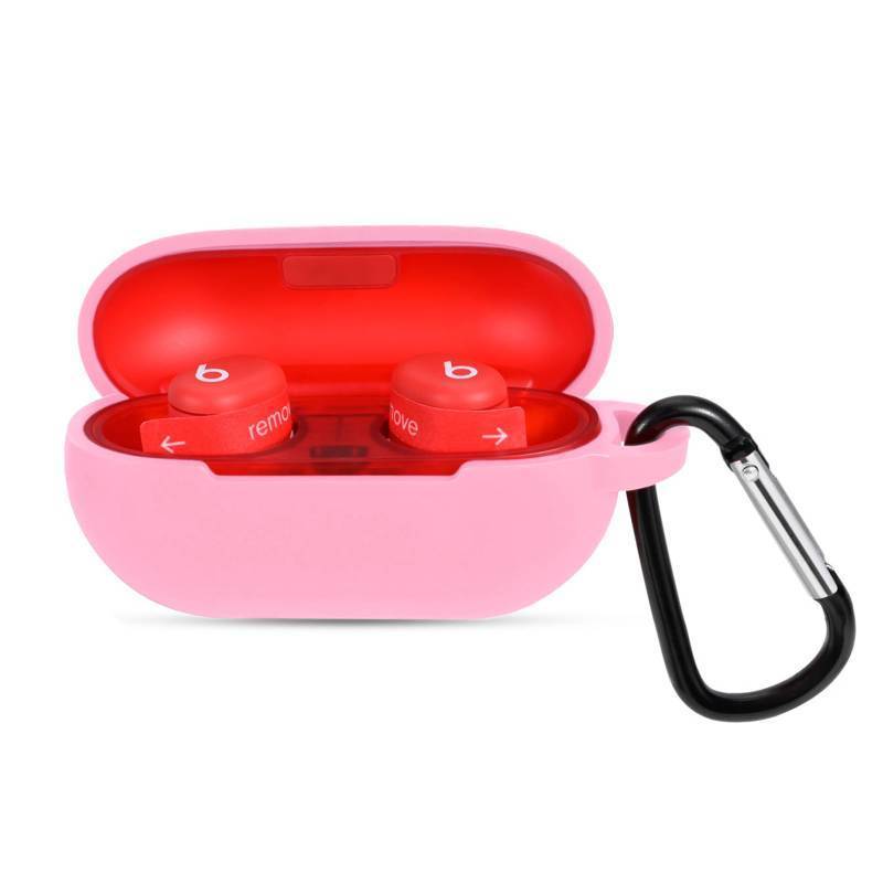 lot 1608 image: Claiol Silicone Case for Beats Solo Buds 2024, Premium Shockproof Case Cover Compatible with Beats Solo Buds with Carabiner. (Pink)&nbsp