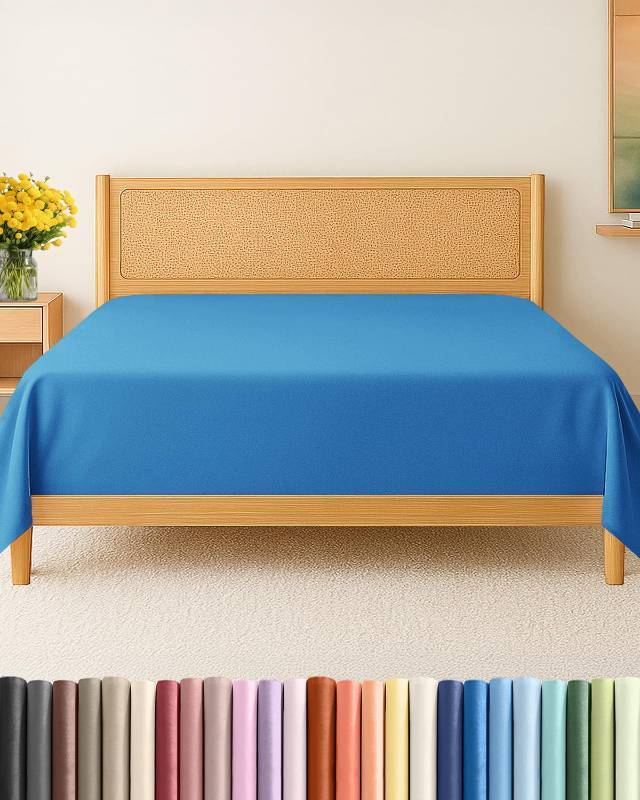 lot 1626 image: Twin Size Flat Sheet - Hotel Quality Top Flat Bed Sheet Only - Ultra-Soft, Breathable &amp Cooling - Fade &amp Wrinkle Free - Easy-Care, Stain &amp Shrink Resistant Bedding - Easy-Fit &amp Oeko-Tex - Royal Blue&nbsp