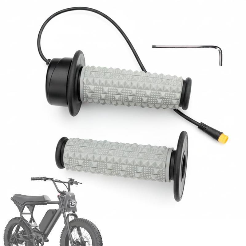 lot 1653 image: Full Twist Throttle Compatible with Macfox, HappyRun, Freego, Plug and Play Ebike Full Throttle 3 Pin, 12V-72V Throttle with IP76 Waterproof Plug&nbsp