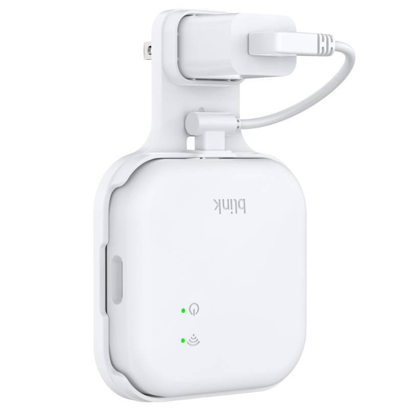 lot 1803 image: HomeMount Outlet Wall Mount for Blink Sync Module XR with Short Cable, Save Space and Easy Move Wall Holder Mounting Bracket for Blink Outdoor Indoor Home Security Camera, No Messy Wires or Screw - Retail $10