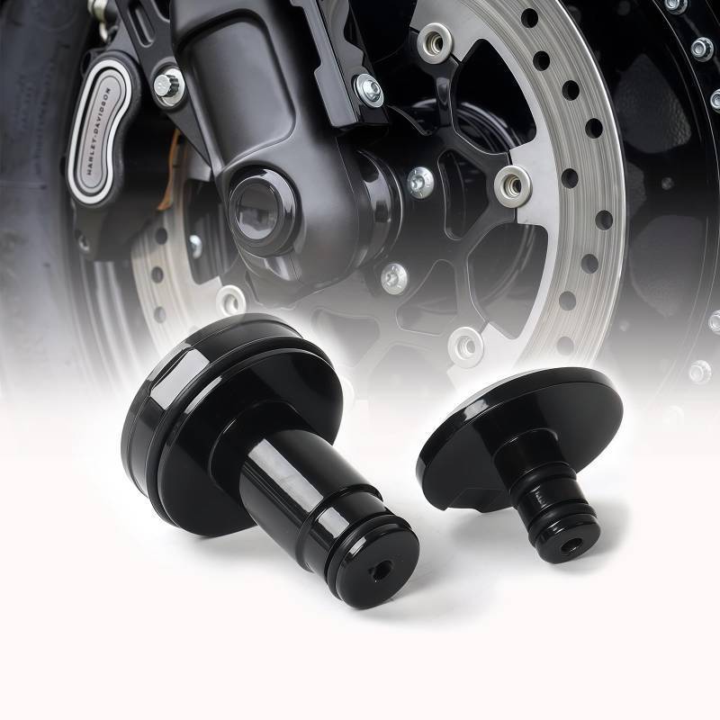 lot 1827 image: ZYTIGHTER Front Axle Nut Caps for Harley Softail Low Rider ST FXLRST, S FXLRS, SST Street Bob, Fat Bob 2018-2026, CNC Billet Aluminum Gloss Black, 2 Pack&nbsp