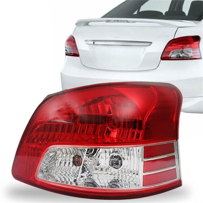 lot 1835 image: WFLNHB Right Side Tail Light Assembly Replacement for Toyota Yaris Sedan 2007-2012 Passenger Side Rear Brake Lamp 8155152600, TO2819133 - Retail $59