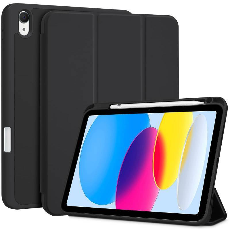 lot 1841 image: ProCase for iPad (A16) 11th Generation 11 Inch 2025 iPad 10th Generation 10.9 Inch 2022 Case with Pencil Holder, Hybrid Cover with Soft TPU Back, Supports Touch ID, Auto WakeSleep -Black&nbsp