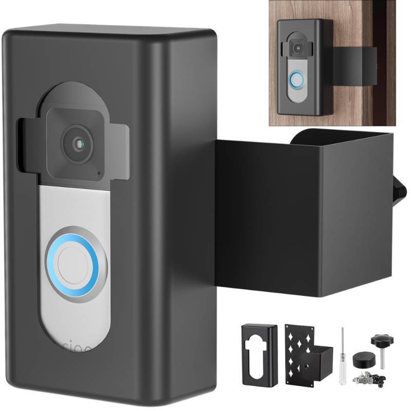 lot 1870 image: Anti-Theft Video Doorbell Mount,AHBTEYM Mount No Drill Bracket Holder Accessories for Apartment Home Rentals Compatible with Video Doorbell 433 Plus2120212023 Release(Black) - Retail $13