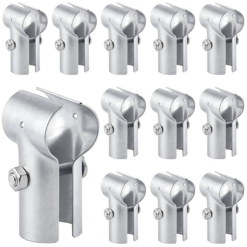 lot 1873 image: Rail Clamps 1-38 x 1-38, End Rail T Clamps Chain Link Fence Fittings, Panel T for OD Pipe, Galvanized Fence Pipe T, Chain Link Parts, 12 PCS - Retail $24