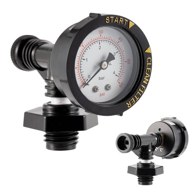 lot 1896 image: Replacement 24850-0105 Air Relief Valve & Pressure Gauge Assembly for Sta-Rite System 3 Pool & Spa Cartridge Filters - Durable Brass Valve & Dial Gauge for SM, SD, SS Series Models - 1 Year Warranty - Retail $49