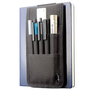 lot 2503 image: diodrio Pen Holder, Pencil Holder, Pen Sleeve Case for Hard Cover Journals, Notebooks, Books, Binders, Hold Multi Pens Pencils Rulers Durable Fabrics, Detachable, Elastic Band. Black. - Retail $10