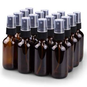 lot 2504 image: Wedama Spray Bottle, 2 oz Fine Mist Glass Spray Bottles, Little Refillable Liquid Containers for Watering Flowers Cleaning (16 Pack, Amber) - Retail $16