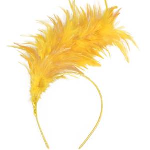 lot 2508 image: KICOFIT Feathers Headband Masquerade Headpiece for Women Halloween Christmas Party Favor Floral Fascinator Crown (Feather-yellow, One size)