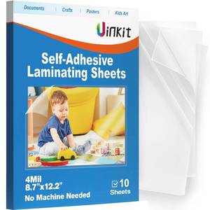 lot 2511 image: Uinkit 4mil Thicker Self-Adhesive Laminating Sheets, 10Pack Letter Size 8.5x11 - Peel &amp Stick, No Heat Needed - Dry-Erase Friendly Surface for Reusable Documents, Kids Art, Posters &amp Crafts&nbsp