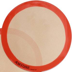 lot 2513 image: AMYONE Round Silicone Baking Mats for 10 inch Cake Pan, 10 Inch Tortilla Press LinerDough Mat for CakeTortillaPiePizzaPastry, Food Grade Non-Stick Reusable(Round 9.65,  - Retail $14