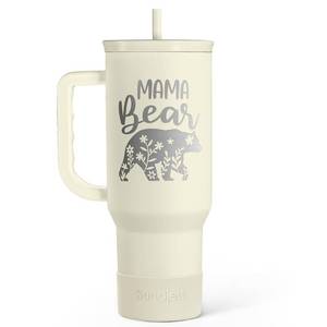 lot 2517 image: Mom Tumbler with Handle 40oz, Mama Bear Cup Stainless Steel Insulated Tumblers Coffee Travel Mug, Gifts for Moms from Daughter Son, Best Mother Gift for Christmas Birthday Mothers Day - Retail $25