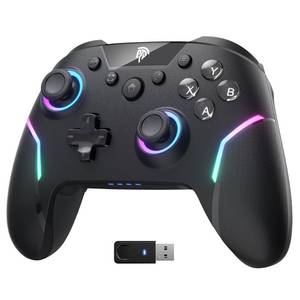 lot 2527 image: EasySMX X20 Wireless Gaming Controller with RGB Backlit, 2-Stage Hall Effect Sticks, 1000Hz Polling Rate, 6-Axis Gyro on Multi-Platform, Mech Buttons- Compatible with PCSwitchSteamAndroid - Retail $60