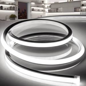 lot 2530 image: VOEWT LED Strip Lights Daylight White 6000K,9.8ft 110-120V Neon Rope Lights,Flexible Silicone Outdoor Waterproof Neon Strip Lights for Bedroom,Mirror,Kitchen Cabinet, Living Room,Halloween Decor - Retail $22