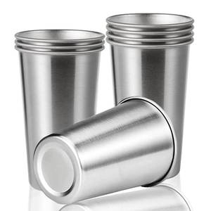 lot 2550 image: SMLIXE 8 Pack 24oz Stainless Steel Pint Cup,Healthy Unbreakable and Stackable,Metal Drinking Glasses - Retail $33
