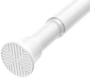 lot 2567 image: 32x72 Inch Spring Tension Curtain Rod, White 78 Adjustable Tension Rod No Drilling, Rust-Resistant Stainless Steel Curtain Rod for Windows, Bathroom Shower, Doorway, Kitchen, Closet - Retail $15
