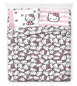 lot 2576 image: Jay Franco Sheet Set with Fitted, Flat Sheets & Pillow Cover - Ultra-Soft Bedding with Pillowcase for Room Decor, Multi - Hello Kitty, 4 Piece Full - Retail $37