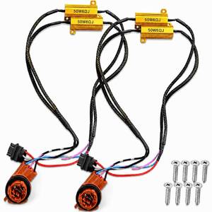 lot 2586 image: gopupu Upgraded 3157 3157a Led Resistor Turn Signal with Metal Screws Plug and Play, 3157 4157 Load Resistors Harness Fix Hyper Flash Error Decoder Switchback Led Resistor Kit 2 Pack 50W 6 Ohm - Retail $15