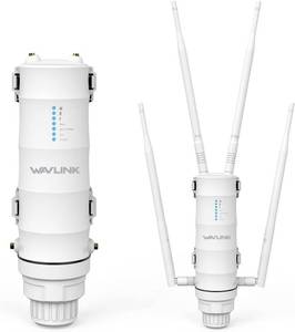 lot 2591 image: WAVLINK AC1200 Outdoor WiFi Long Range Extender, Dual Band Weatherproof Outdoor Access Point with POE, High Power WiFi Extender Signal Booster, Support Wi-Fi APRepeaterRouter Mode - Retail $100