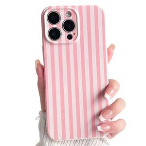 lot 2597 image: Lovmooful Compatible for iPhone 13 Pro Case Cute Color Striped with Aesthetics Design for Girls Women Soft TPU Shockproof More Protective Girly for iPhone 13 Pro Case-Pink - Retail $10