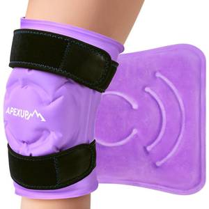 lot 2601 image: APEXUP Ice Pack for Knee Pain Relief, Large Reusable Wrap After Surgery, Flexible Gel Cold Pack for Injuries, Pain Relief for Back, Shoulder, Elbow, Ankle and Leg (Purple, L 1PK) - Retail $17