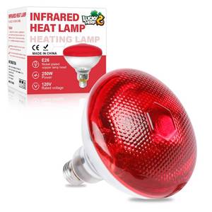lot 2603 image: LUCKY HERP Infrared Heat Lamp for Chickens - 250 Watts Red Heat Lamp Bulb 1 Pack, Heat Light Bulb for Brooder Coop, Food Service, Chicks, Pet, Reptile - Retail $10