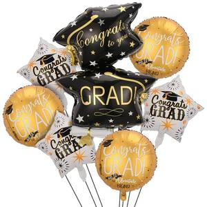 lot 2604 image: 7Pcs Congrats Grad Balloons Set Graduation Hat Balloon Class of 2026 Graduation Party Decorations for College High School Grad Party 2026&nbsp