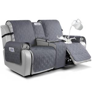 lot 2613 image: VANSOFY Loveseat Recliner Cover with Console 100% Waterproof Sofa Slipcovers Non-Slip Reclining Couch Cover Split Sofa Covers Furniture Protector for Pets, Dogs(Dark Gray) - Retail $60