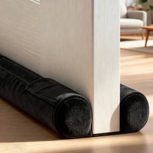 lot 2617 image: 39 Door Draft Stopper - Adjustable Under Door Blocker, Double Sided Weather Stripping for Noise & Dust Proof - Universal Fit (Removable FabricSponge)(Black) - Retail $11