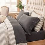 PURE ERA Jersey Knit 4pc Bed Sheet Set 100% T-Shirt Heather Cotton Super Soft Comfy Breathable Fits Mattress Up to 20" Extra Deep Pocket (Charcoal Dark Grey, Queen) - Retail: $70