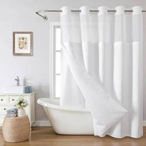 lot 104 image: Eachope Extra Long No Hook Shower Curtain with Snap-in Fabric Liner Set,White Waffle Weave Shower Curtains for Bathroom,Hotel Luxury Decor Bathroom Curtain Set,Waterproof & Washable,71Wx86H - Retail $33
