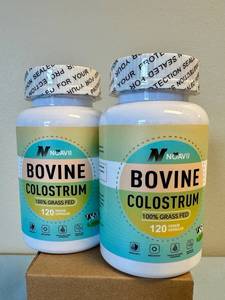 lot 118 image: 2-pack Bovine Colostrum Supplement 120 Capsules Grass Fed. Please view all photos. - Retail $25