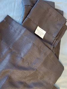 lot 136 image: Pair of Gray Curtain Panels with Textured Weave Pattern, 30 W x 32 L - Retail $15