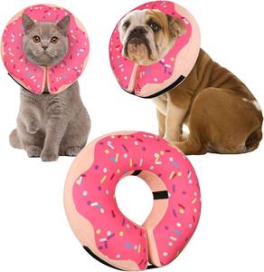 lot 157 image: Dog & Cat Inflatable Recovery Cone Collar, Pink Donut, Large - Retail $15