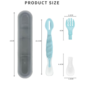lot 179 image: Baby Feeding Spoon and Fork Set with Travel Case - Retail $0