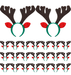 lot 224 image: Christmas Reindeer Antler Headbands Set - 24 Pack - Retail $25