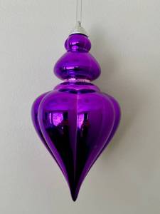 lot 225 image: Set of 2 Metallic Christmas Ornaments, Each measures 10 inches x 5 inches  - Retail $0