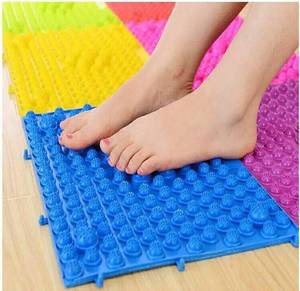 lot 246 image: Reflexology Foot Massager Floor Mat Pad for Arch Support Portable for Daily Use, Set of 2 - Retail $0