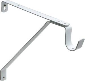 lot 253 image: Heavy Duty Adjustable Shelf Rod Support Bracket for 34 Wall Cleat, Powder Coated White, 1 Pack - Retail $15