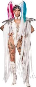 lot 265 image: Shoulder Pieces with Fringed Angel Wings Cape Shawl for Burning Man Halloween Cosplay White, SM - Retail $40