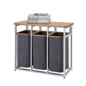 lot 60897 image: TRINITY EcoStorage Bamboo Laundry Station  White