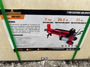 lot 2945 image: Unused Landhonor 7 Ton Electric Log Splitter ELS7T