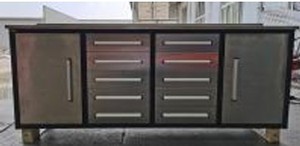 lot 3010 image: Unused Suihe 7 Stainless Steel Rolling Tool Box  10 Drawer Workbench